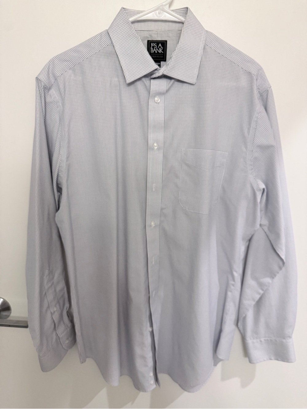 Jos. A. Bank Light Blue Tiny Check Dress Shirt